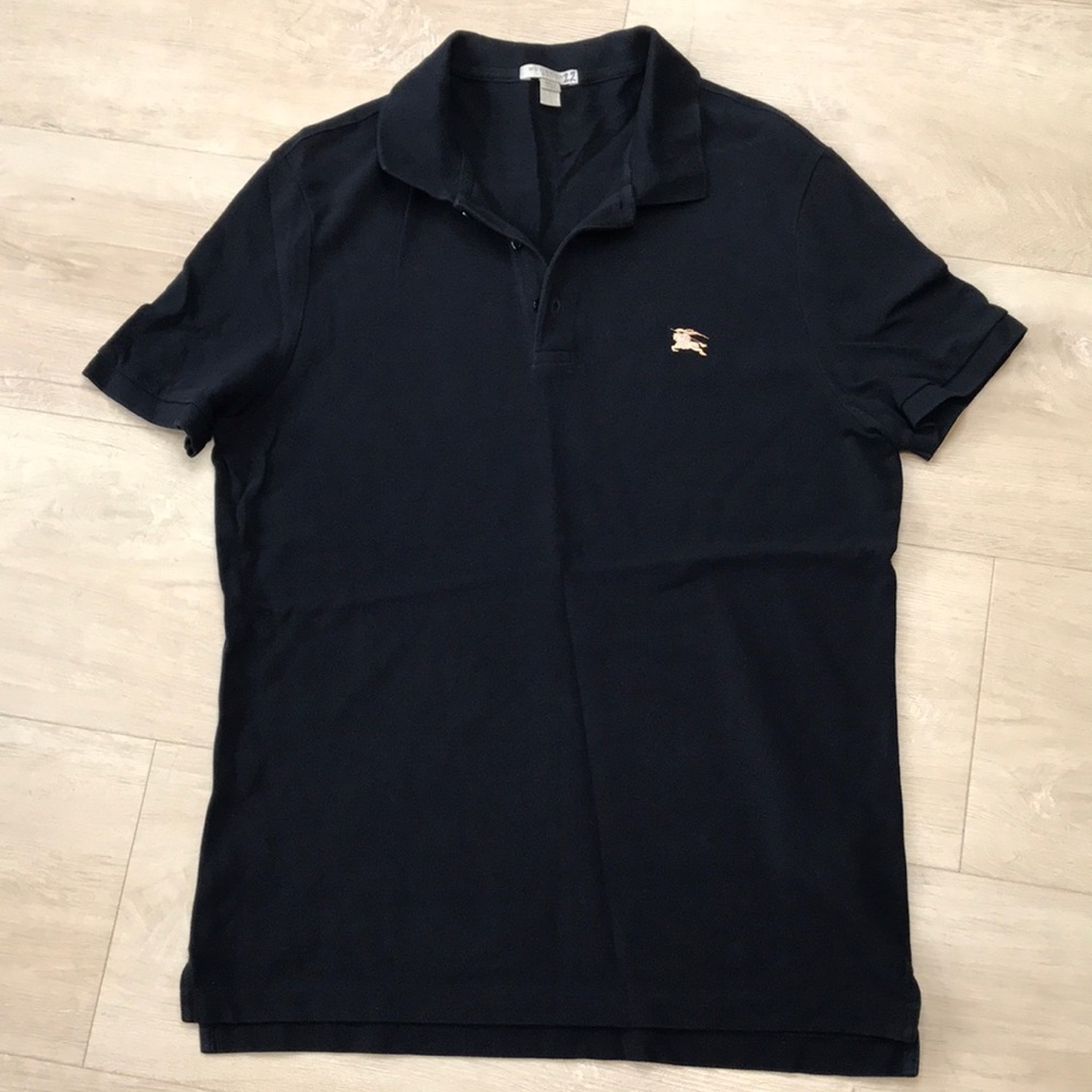 Burberry mens black polo shirt size large